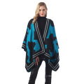 Plus Size Strickjacke Großhandel Frauen Plaid Pullover Poncho Cape Mantel Offene Front Decke Pashmina Schals Und Wraps